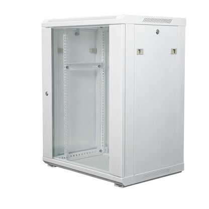 NavePoint 12U Network Cabinet with Glass Door – 12U Wall Mount Server Cabinet White 19” Rack for IT Equipment, AV Devices, Networking Equipment –23” Deep Server Rack Enclosure