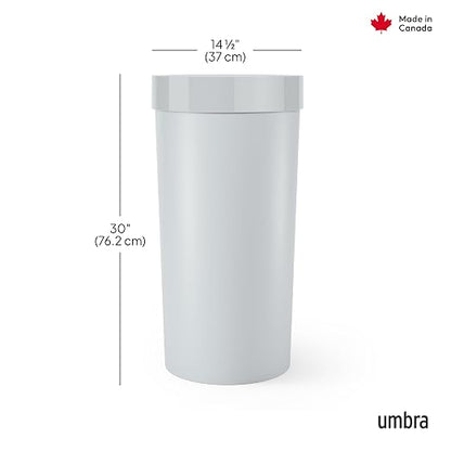 Umbra Vento Kitchen Trash Can – Large 16 Gal (62 L) Open Top Garbage Can for Home & Office – Modern Clean Design, Grey