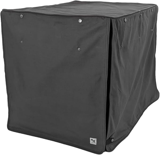 Molly Mutt I'm a Realist Dog Crate Cover, 100% Cotton Canvas Cover with 2 Roll-Up Panels, Ideal for Dog or Cat Crate, Durable, Washable, and Free of Harmful Chemicals, 54" x 37" x 45"