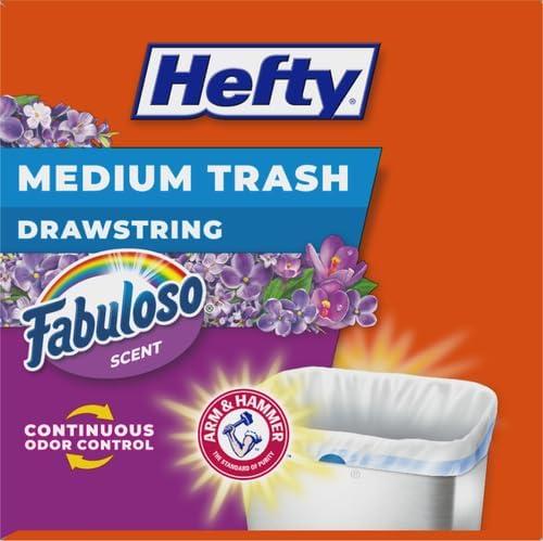 Hefty Medium Trash Bags, Fabuloso Scent, 8 Gallon