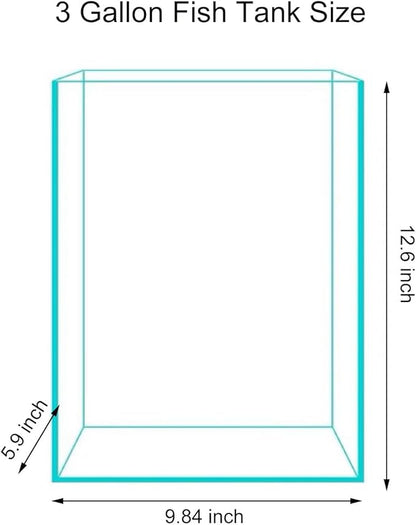 Vimvins 3 Gallon Glass Fish Tank, Easy to Maintain Small Aquarium for Betta/Snails/Shrimp and Aquatic Planting.