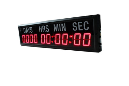 AZOOU 2.3-Inch 10 Digits Red LED Timer Countdown/Up Wall Mounted Clock with Days Hours Minutes Seconds