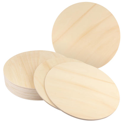 14 PCS 12 Inch Unfinished Wood Circles, Thickness 6 mm, Wooden Rounds for Crafts, Wood Discs for DIY Painting Decorations, Weddings and Parties,GNIEMCKIN