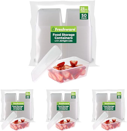 Freshware Food Storage Containers 25 oz Plastic Deli Containers