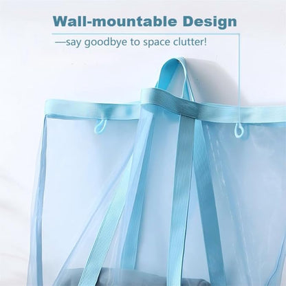 Mesh Bag with Handles, Collapsible Laundry Basket, Foldable Laundry Bag