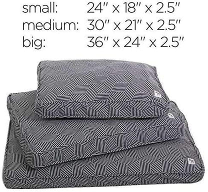 Molly Mutt Sheepy Wool Crate Mat - 100% Cotton Canvas Cover with Temperature-Regulating 100% Natural Wool-Filled Insert Dog Bed - Soft & Supportive Wool-Filled Bed - (54"x37"x2.5", Forever Young)