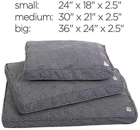 Molly Mutt Sheepy Wool-Filled Crate Pad, GOTS-Certified 100% Organic Cotton Canvas Cover with Soft 100% Natural Wool Insert, Ideal for Dog Bed or Kennel, I'm a Realist, 42" x 28" x 2.5"