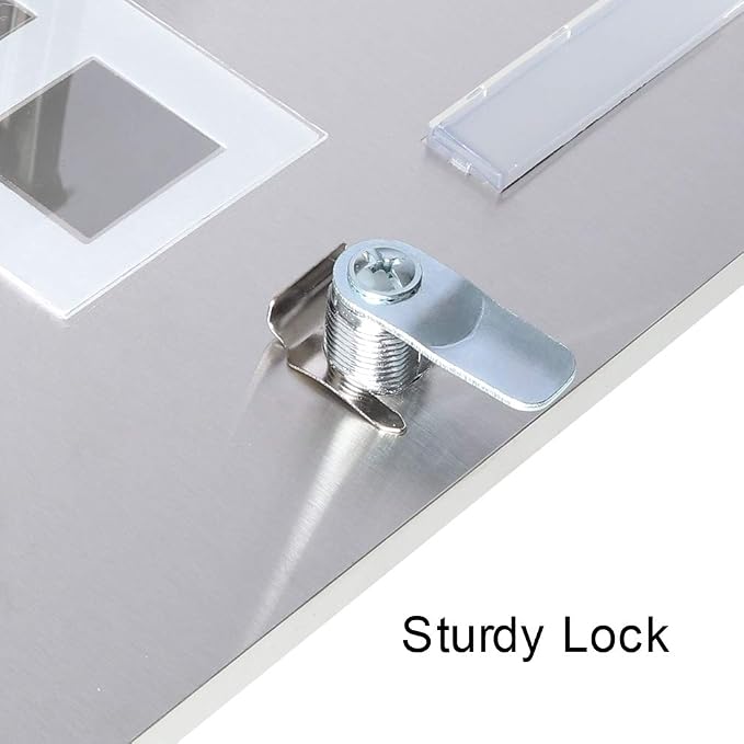 Decaller Stainless Steel Mailbox with Key Lock, Metal Wall Mount Rust-Proof Mail Box with Newspaper Compartment for Outside, 15.4" x 12" 4.8", 2203 Silver