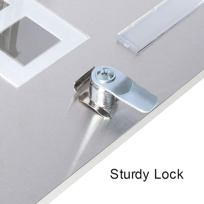 Decaller Stainless Steel Mailbox with Key Lock, Metal Wall Mount Rust-Proof Mail Box with Newspaper Compartment for Outside, 15.4" x 12" 4.8", 2203 Silver