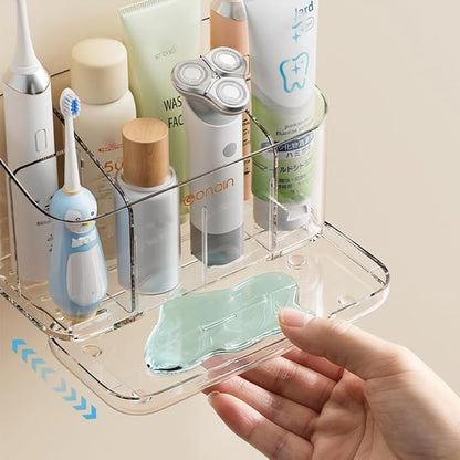 Toothbrush Holder for Bathroom Wall Mounted, 5 Slots Acrylic Toothbrush and