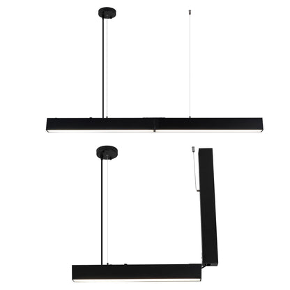be studied 4FT 50w Led Linear Light, Fixture 0-10V Controlled Dimming 3000K 4000K 6000K Color Changing, Black Ceiling Shop Light, Suspended Office Lighting Fixture 2 Packs