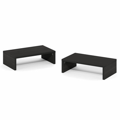 Furinno CLASSIC Monitor Stand Riser Set of 2, 15.7" Wide Dual Monitor Riser, Stackable Separable Laptop Stand for Desk, Desktop Organizers and Accessories, for Office Supplier, Espresso