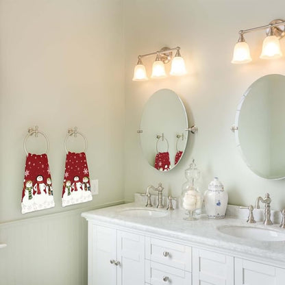 Snowman Hand Towels 28.7 x 13.7 Inch Christmas Bathroom Towels Winter Holiday