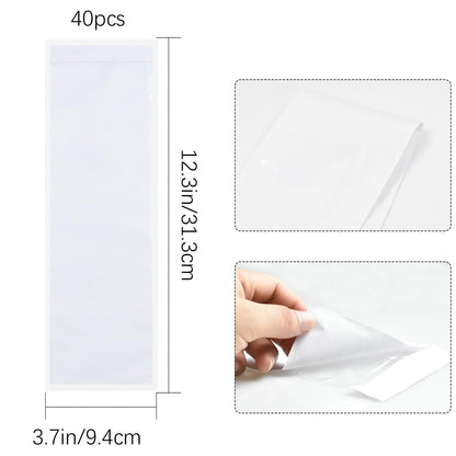 40 PCS Nameplate Pocket,12.3" x 3.7" Adhesive Desk Nameplates Name Tag Pocket (Thickness 7mil)