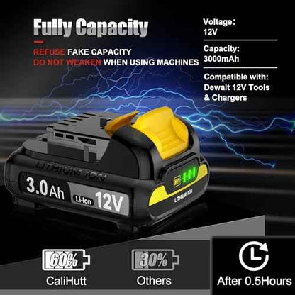 TenHutt ¡¼Upgrade¡½ 12V 3.0Ah Replacement Battery for Dewalt 12V MAX Cordless Power Tool DCB120 DCB123 DCB124 DCB127 Lithium-ion Battery