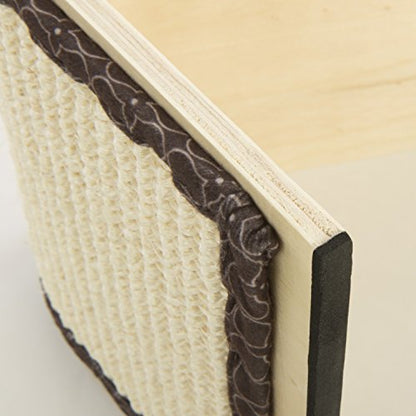 SmartyKat Sisal Angle Ramp Cat Scratcher for Indoor Cats & Kittens, Durable Sisal & Wood Scratching Pad, Includes Catnip, Gray/Taupe