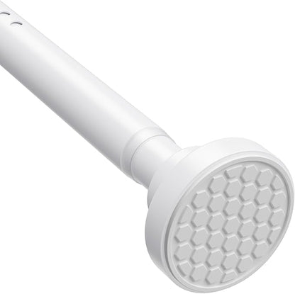 MEXAU White Tension Curtain Rod 40-183 Inch Long Tension Rod 1.26" Spring Tension Curtain Rod Adjustable Curtain Rods No Drilling Tension Shower Rod Curtain Tension Rod for Bathroom Windows Doorways