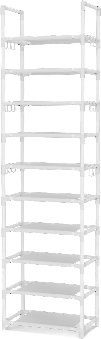 VTRIN 10 Tiers Tall Shoe Rack Holds 20-25 Pairs of Shoes Sturdy Vertical Shoe