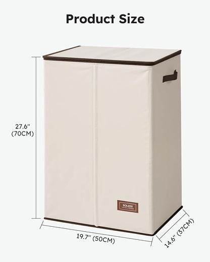 SOLEDI Laundry Hamper with Lid 130L Large & Tall Collapsible Laundry Basket