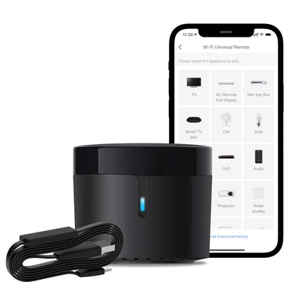 Broadlink RM5plus Universal Infrared Remote, Voice Control with Alexa & Google Assistant, Wi-Fi Smart Home Remote for TV, AC, Fans, All-in-One Smart Hub with Scene & Timer, 2.4GHz Wi-Fi Only