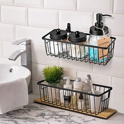 SheeChung Farmhouse Decor Metal Wire Bathroom Storage Organizer Basket Bins