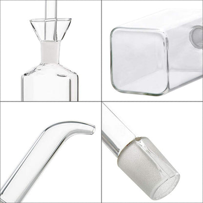 LandHope Oil Bottle Glass Olive Oil Dispenser Bottle Glass Cooking Oil Vinegar Measuring Dispenser With Spout for Kitchen and BBQ (500 ml/17 oz)