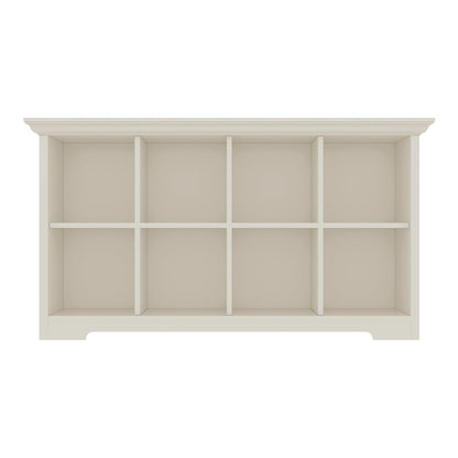 OSCHF Cube Shelf Bookcase with Base - Wooden 2 Tiers Floor Standing Low Storage Cabinet for Home and Office, 8-Cube Lattice Bookshelf, Warm White