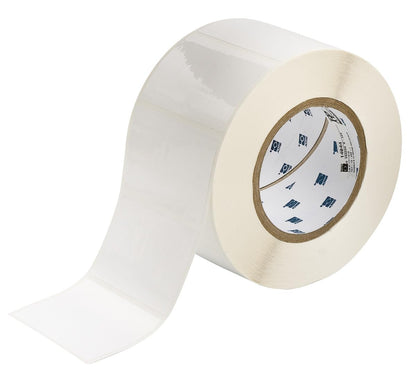 Brady THT-19-483-1 3" Width x 2" Height, B-483 Ultra Aggressive Polyester, Gloss Finish White Thermal Transfer Printable Label (1000 per Roll)