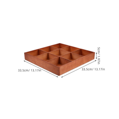 Garneck Wooden with Multiple Compartments Brown Natural Wood Material Storage Divider Box for Jewelry and Small Parts Organizing Versatile Use on Tabletop in Room