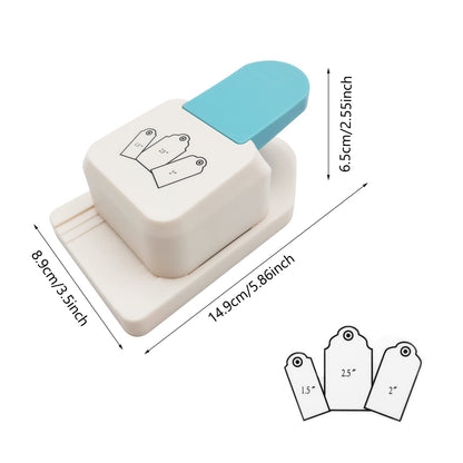 XHKDSYMC 3 in 1 Craft Tag Punch, 1.5/2/2.5 Inch Gift Tag Paper Punches for DIY Projects, Card Making, Scrapbooking, Craft, Perfurador, DIY Puncher