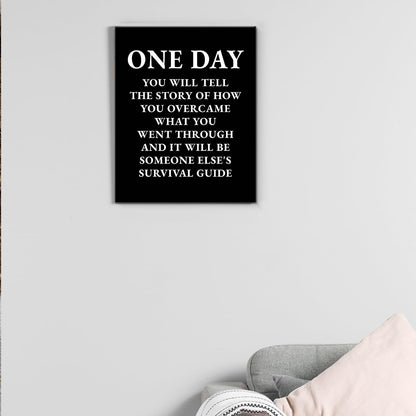 Inspirational Quotes Wall Art Decor, Black Office Decor for Men, Motivational Success Canvas Painting Positive Affirmations Posters Artwork for Home Office (8 X 10 Inches, Framed)