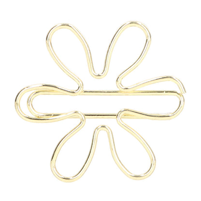 100Pcs Funny Planner Clips Cute Paper Clips Innovative Cute Design Anti Electroplating Process Gold Paper Clips for Office Home School (Floral Print)