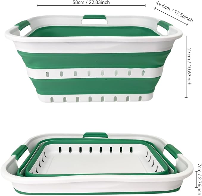 SAMMART 42L Collapsible Plastic Laundry Basket