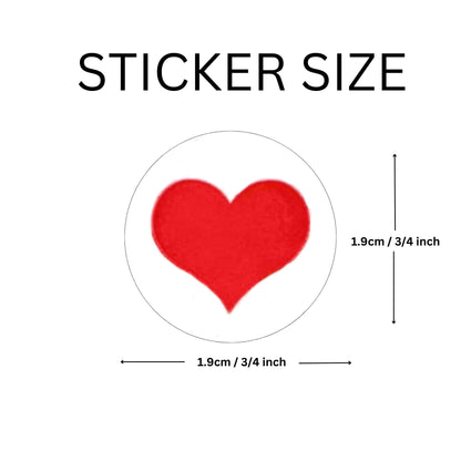 250 Small Red Heart Stickers - Valentine's Day - Valentines Stickers & Decorations