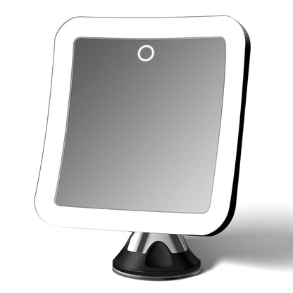 Fancii Rechargeable 10x Magnifying Mirror with 3 LED Light Settings, Dimmable Touch Light, Cordless, Locking Suction Mount, Lighted Mirror for Bathroom or Travel, Mira 2 (White)