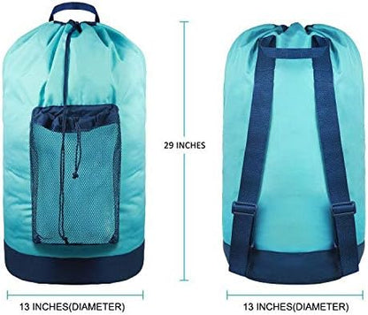 Dalykate Laundry Backpack with Shoulder Straps and Mesh Pocket Durable Nylon