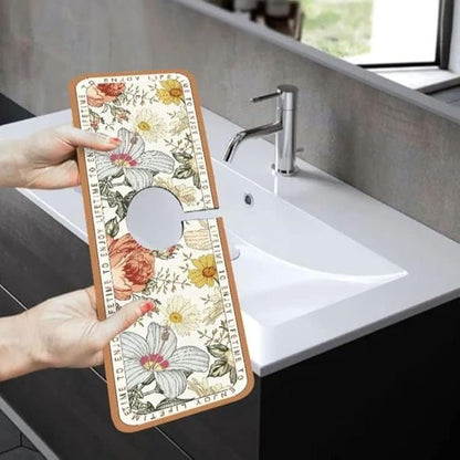 2pcs Fantasy Style Faucet Draining Mat, Faucet Absorbent Mat