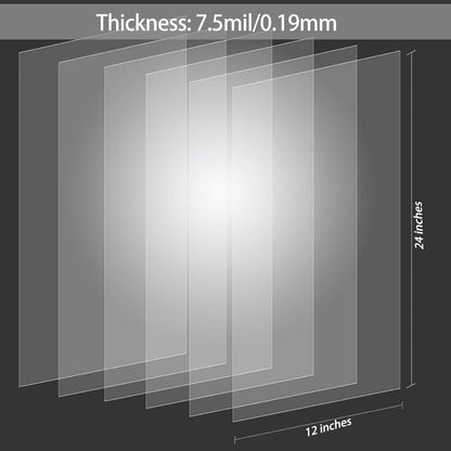12 Pack 7 mil Blank Stencil Sheets 12 x 24 inch Mylar Sheet, Acetate Sheets for Crafts, Milky Translucent PET Template Material