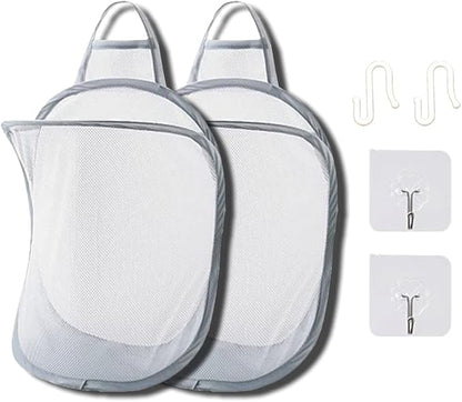 Mesh Collapsible Small Wall Laundry Baskets，Hanging Laundry Hamper，for Hotel