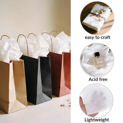 bondibili 1500 Sheets White Tissue Paper Bulk, 14"x20" Acid Free Tissue Paper for Gift Bags, Packaging, Moving, Gift Wrapping, Art Crafts, Party Decor in Weddings, Birthday, Holidays, and Christmas