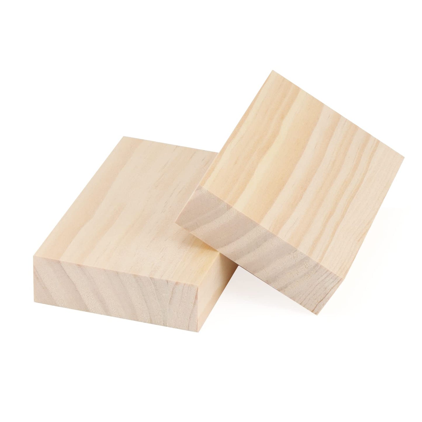 LEXININ 10 PCS Unfinished Wood Blocks, 5 x 3 x 1 Inch Wooden Cubes, Whittling Blocks for Crafts, DIY Projects, Carving