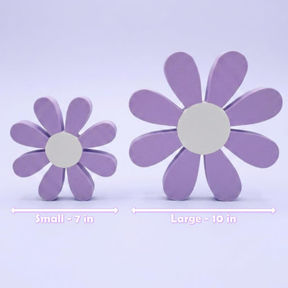 Idle Made Daisy Decor Shelf Sitter Set - Spring Decorations for Home, Tiered Tray, Mantel, Bookshelf, Nursery - Daisy Table Decor, Spring Decor, Made in USA, White