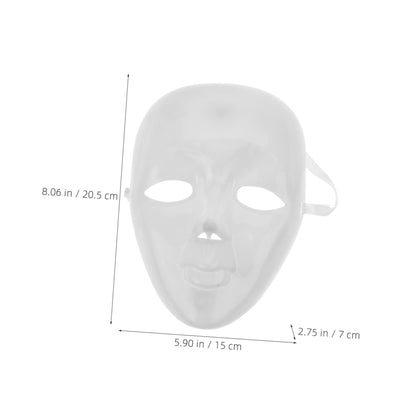TOYANDONA 6 pcs DIY Blank Full Face Masks for Painting Sturdy Plastic Cosplay Props for Masquerade Costume Party and Role Playing Unpainted Craft Masks for Creative Decoration