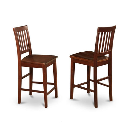 East West Furniture JAVN3-MAH-W 3 Piece Kitchen Counter Set for Small Spaces Contains a Round Dining Room Table with Pedestal and 2 Dining Chairs, 36x36 Inch, Mahogany