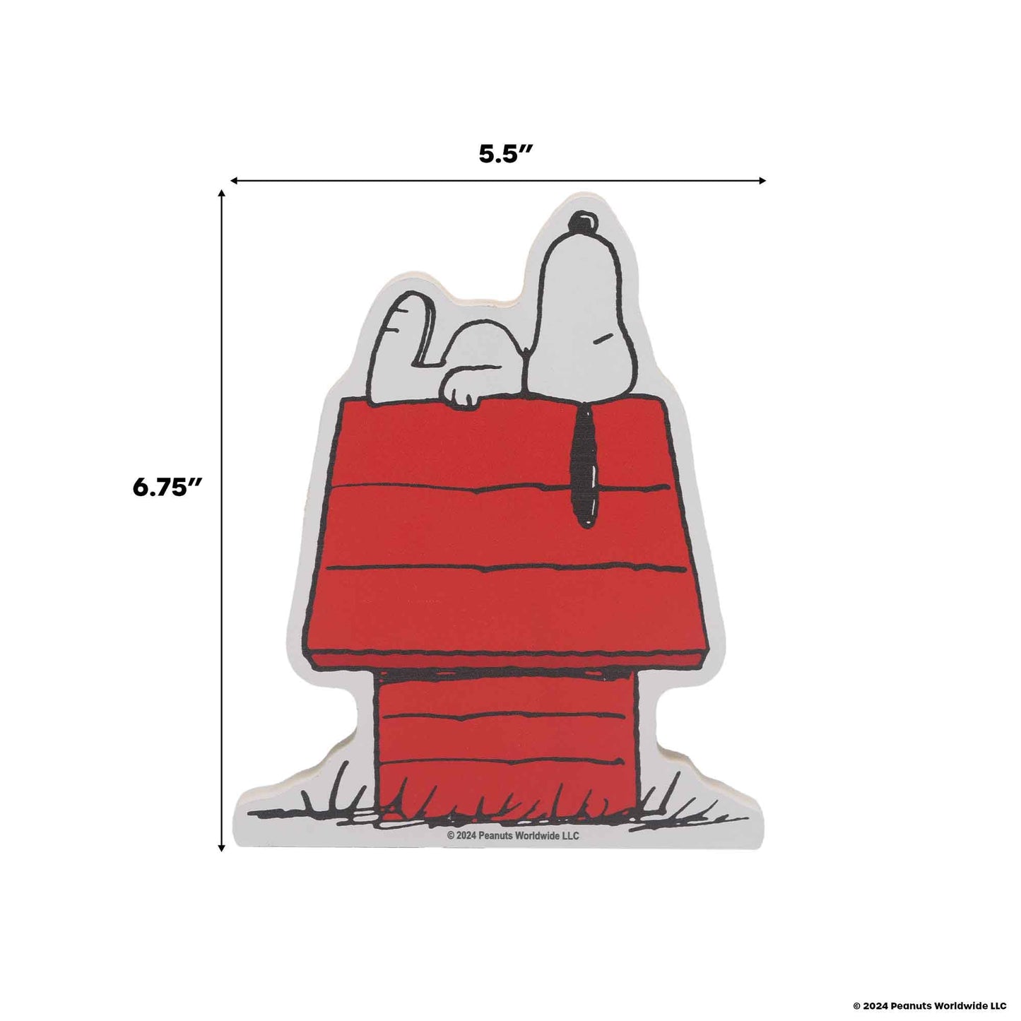 Open Road Brands Peanuts Snoopy Doghouse Nap Shelf Sitter Decor - Chunky Wood Block Snoopy Decoration for Home
