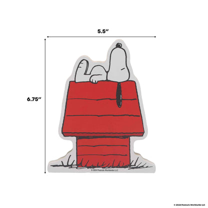 Open Road Brands Peanuts Snoopy Doghouse Nap Shelf Sitter Decor - Chunky Wood Block Snoopy Decoration for Home