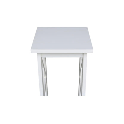IC International Concepts, 30" X-Sided Plant Stand , Solid Wood, Real Parawood, 12" W x 12" D x 30" H, Easy Assembly, Snow White