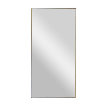 Deco 79 Wooden Room Wall Mirror Entryway Mirror with Thin Frame, Wall Mounted Mirror 18" x 1" x 36", Gold
