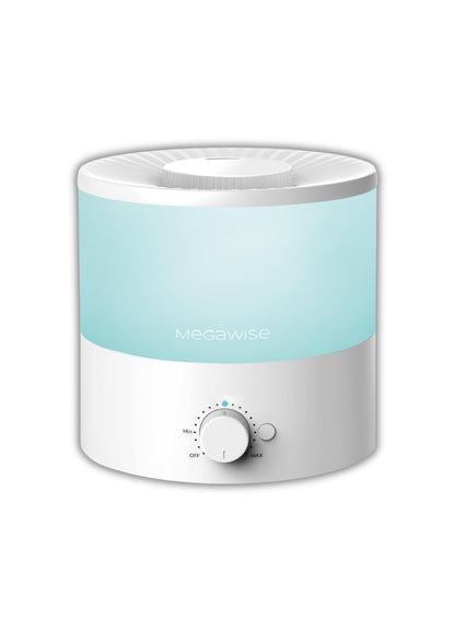 MEGAWISE 1.5L Cool Mist Humidifier for Bedroom, Home, Office, and Plants, Essential Oil Diffuser with Adjustable Mist Output, 25dB Quiet Ultrasonic, Up to 10 Hours, Easy to Clean