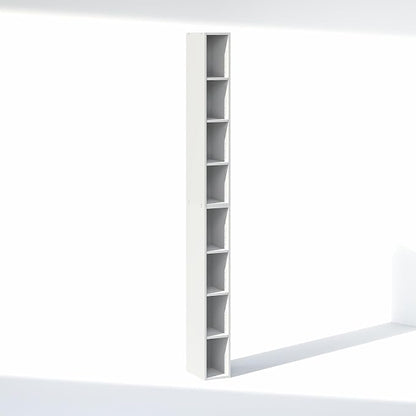 Furinno Fulda 8-Tier Closet Organizers and Storage, Open Shelf, Storage Organizer, 6-Inch Width, for Closet, Bedroom, White
